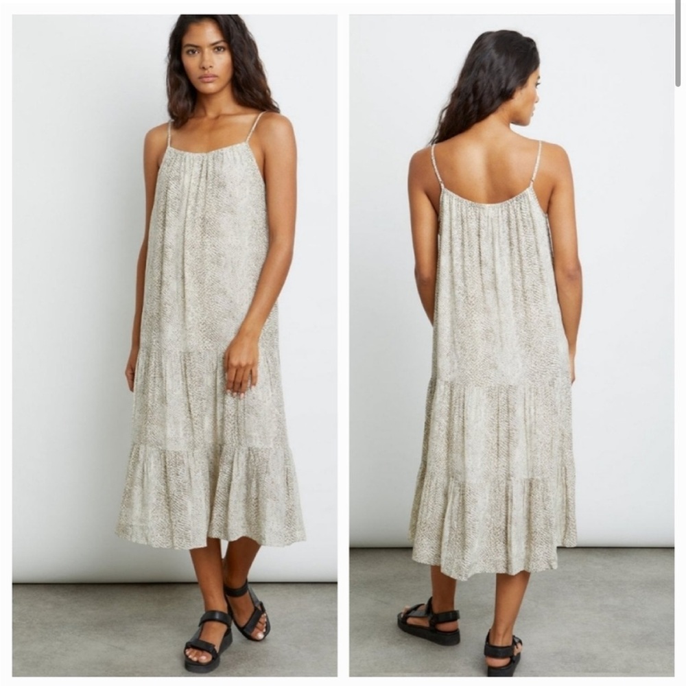 Rails Adora Snakeskin Print Layered Midi Dress